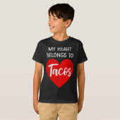 My Heart Belongs To Tacos - Funny Valentines Day  T-shirt (Voorkant volledig)