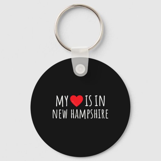 My Heart Is In New Hampshire Cute American State Sleutelhanger (Voorkant)