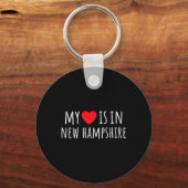 My Heart Is In New Hampshire Cute American State Sleutelhanger (Voorkant)