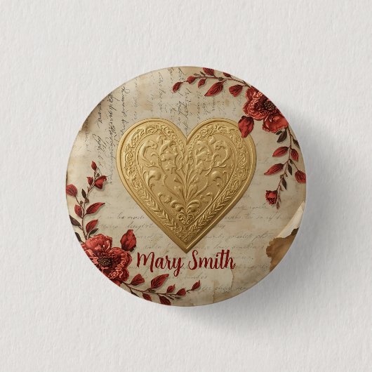 My Heart Ronde Button 3,2 Cm (Voorkant)