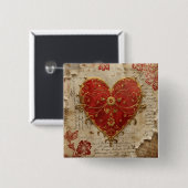 My Heart Vierkante Button 5,1 Cm (Voorkant /achterkant)