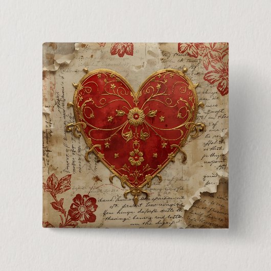 My Heart Vierkante Button 5,1 Cm (Voorkant)