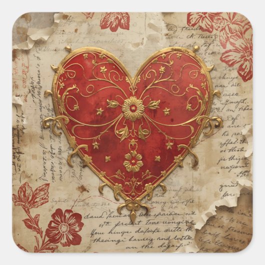 My Heart  Vierkante Sticker (Voorkant)