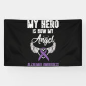 My Hero is Now My Angel Alzheimer Awareness Spandoek (Horizontaal)