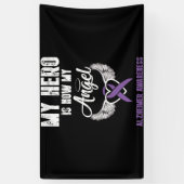 My Hero is Now My Angel Alzheimer Awareness Spandoek (Verticaal)