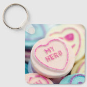 "My Hero" love hart sweets Keyring Sleutelhanger (Voorkant)