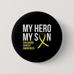 My Hero My Son T-shirt voor kankerbestrijding op k Ronde Button 5,7 Cm