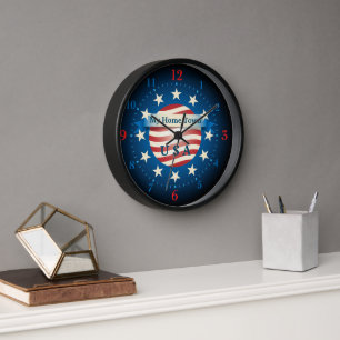 My Home Town USA Wall Horloge