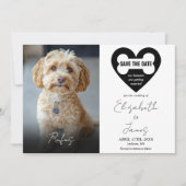 My Humans Dog 2 foto's QR Code Huwelijk Save The Date (Voorkant)