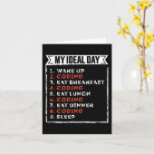 My Ideal Day Funny Coding Birthday Gift Kaart (Gele Bloem)