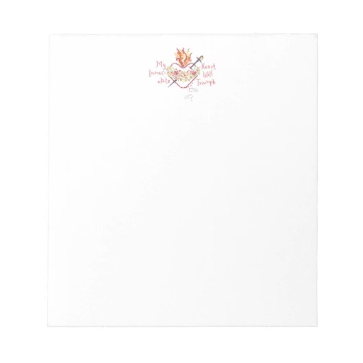 My Immaculate Heart Will Triumph Note Pad Notitieblok (Voorkant)