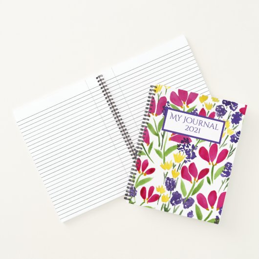 My Journal Custom Flowers Roze Paarse Geel Notitieboek (Binnen)