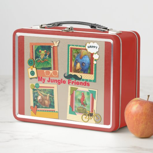 My Jungle Friends Fun Retro Metal Lunchbox (En situation)