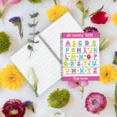 My Learning Book aangepaste naam kleurrijke letter Notitieboek
