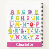 My Learning Book aangepaste naam kleurrijke letter Notitieboek (Achterkant)