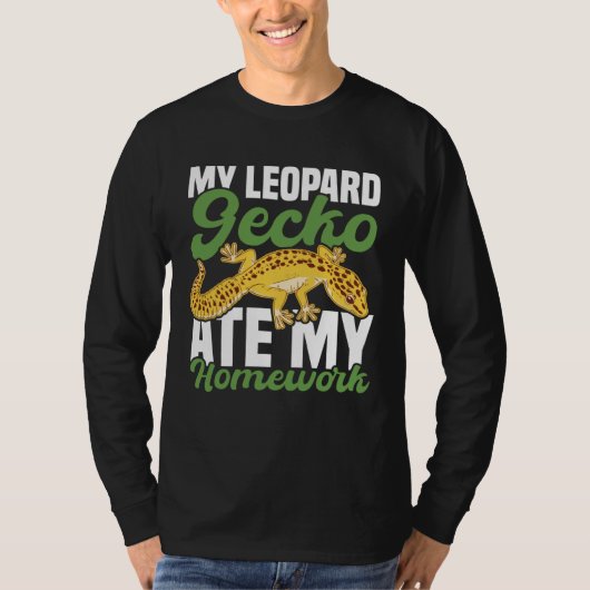 My Leopard Gecko Ate My Homework Lizard T-shirt (Voorkant)