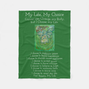 My Life Choice Cancer Angel Chemo Fleece Blanket Deken