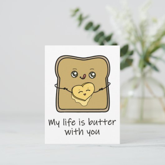 My life is butter with you postcard postcrossing briefkaart (Staand voorkant)