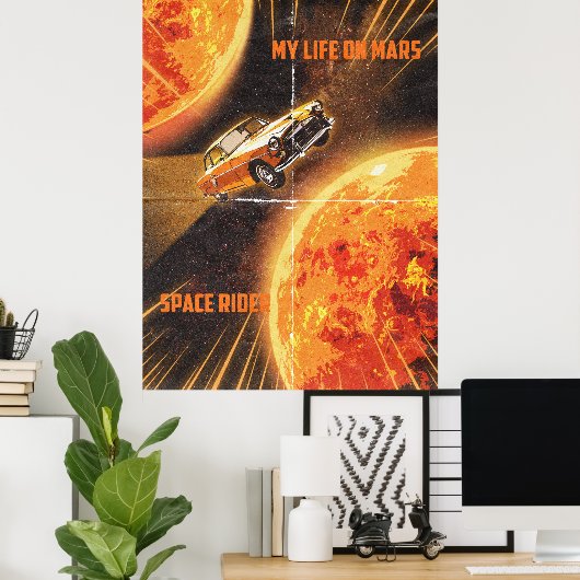 My Life on Mars Space Rider Poster - Retro Sci-Fi (Bureau à domicile)