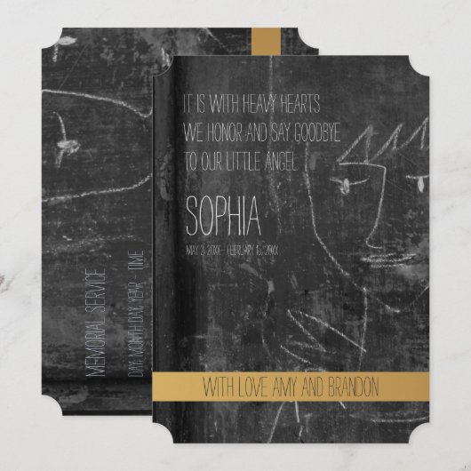 My Little Angel Kids Funeral Faire-part (Devant / Derrière)