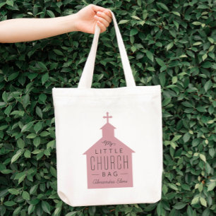 My little church bag cute pink kid's bag tote bag