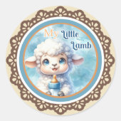 My Little Lamb Ronde Sticker (Voorkant)