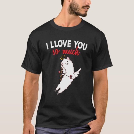 My Llama Is My Valentine Alpaca Cupid Heart Valent T-shirt (Voorkant)