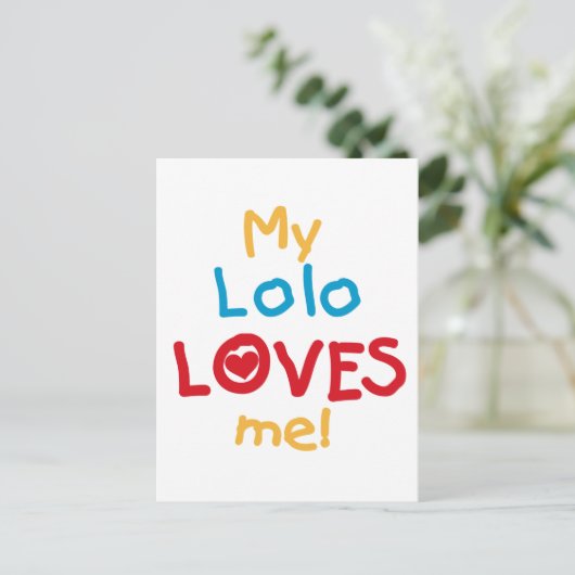 My Lolo Loves Me T-shirts en geschenken Briefkaart (Staand voorkant)