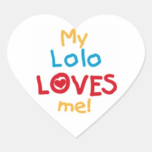 My Lolo Loves Me T-shirts en geschenken Hart Sticker