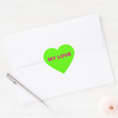 My Love Green Heart Sticker (Envelop)