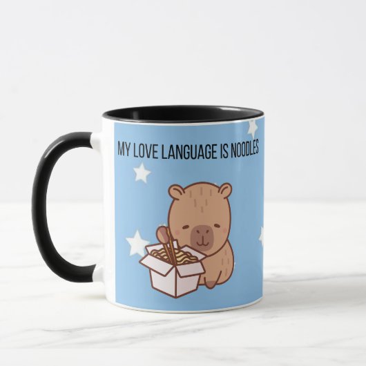 My Love Language Is Noodles | Kawaii Capybara Coff Mok (Links)