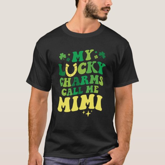 My Lucky Charms Call Me Mimi Groovy St Patrick's D T-shirt (Voorkant)