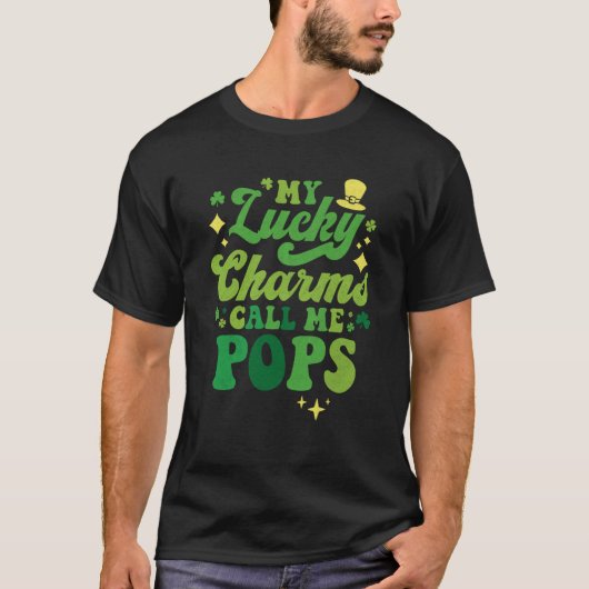 My Lucky Charms Call Me Pops St Patrick's Day Groo T-shirt (Voorkant)