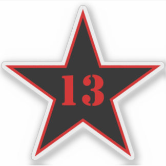 My Lucky Number Star - Nummer 13 - v2 (zwart) Sticker