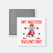 My Maltese Is My Valentine Hearts Costume Single O Magneet (Voorkant / Achterkant)