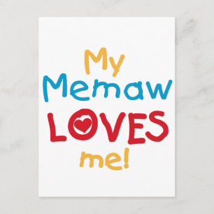 My Memaw Loves Me T-shirts en geschenken Briefkaart