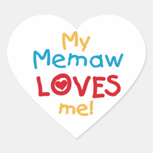 My Memaw Loves Me T-shirts en geschenken Hart Sticker