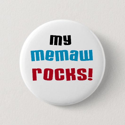 My Memaw Rocks T-shirts en geschenken Ronde Button 5,7 Cm (Voorkant)