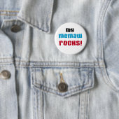 My Memaw Rocks T-shirts en geschenken Ronde Button 5,7 Cm (In situ)