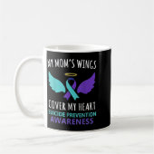 My Mom's Wings Cover Heart Suicide Awareness Ribbo Koffiemok (Links)
