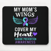 My Mom's Wings Cover Heart Suicide Awareness Ribbo Muismat (Voorkant)