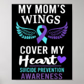 My Mom's Wings Cover Heart Suicide Awareness Ribbo Poster (Voorkant)