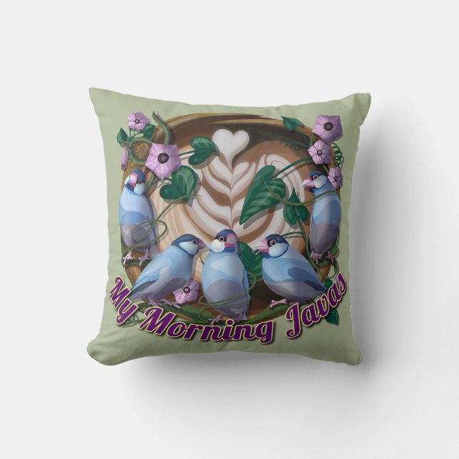 My morning JAVA with Java sparrows Kussen (Voorkant)