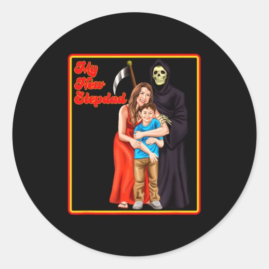 My New Stepdad Ironic Shirts - Funny Ironic Meme  Ronde Sticker (Voorkant)