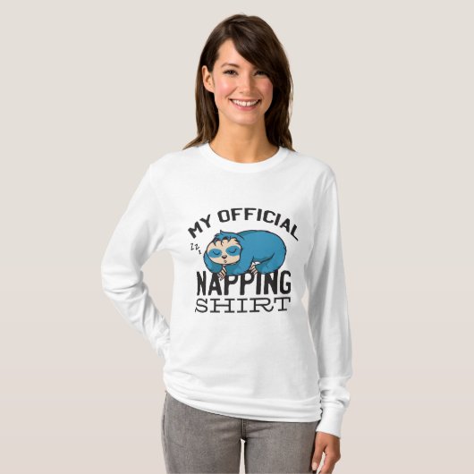 My official napping shirt - Lazy sleeping Sloth (Voorkant volledig)