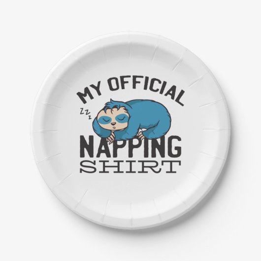 My official napping shirt - Lazy sleeping Sloth Papieren Bordje (Voorkant)