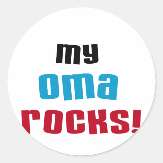 My Oma Rocks T-shirts en geschenken Ronde Sticker (Voorkant)