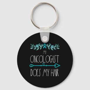 My Oncologist Does My Hair Ovarian Cancer Awarenes Sleutelhanger