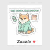 My Pace My Power Sticker – Motivational Shiba Dog (Feuille)