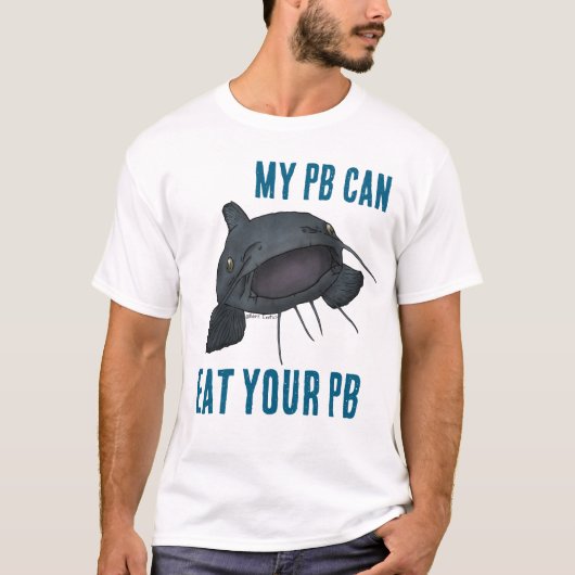 “MY PB CAN EAT YOUR PB” Blue catfish shirt (Voorkant)